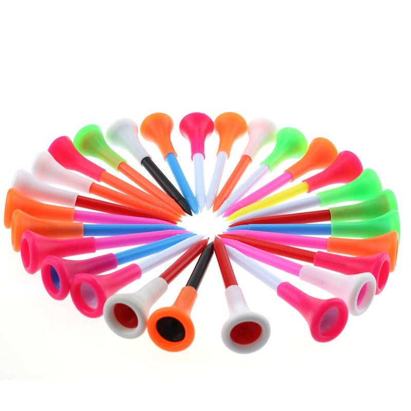Crestgolf Rubber Cushion Top Plastic Golf Tees Mixed Colors Pack of 50pcs (2-3/4") - Image 3